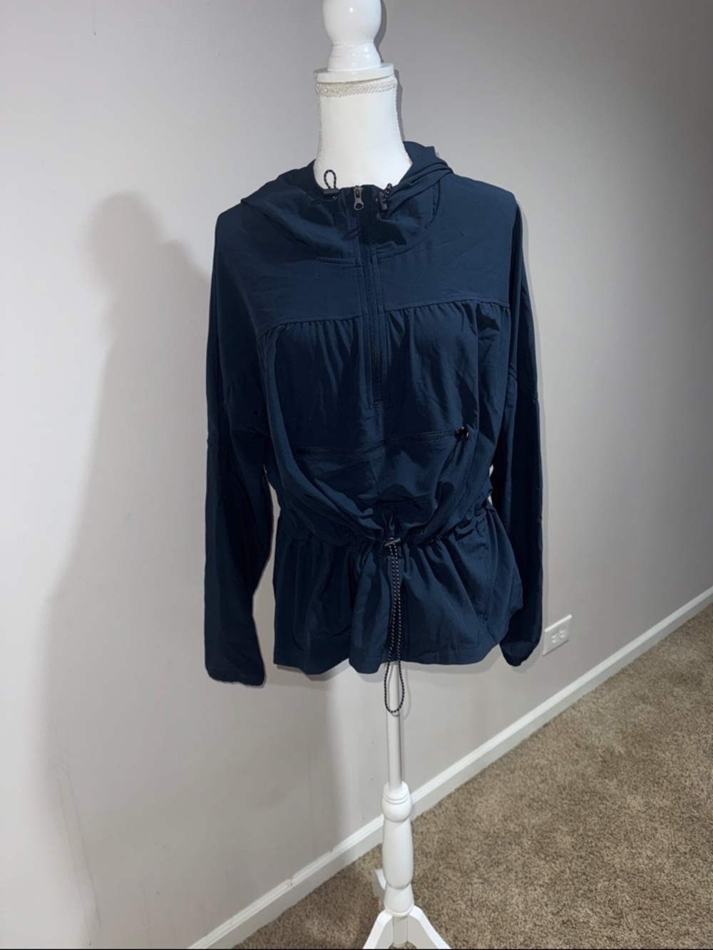 Zella Navy Blue Lightweight Hooded Utility Jacket